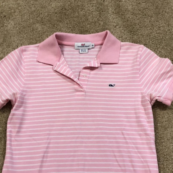 NEW Vineyard Vines pink stripe pique polo shirt - Picture 3 of 3